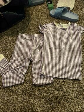Purple Gingham Bamboo PJ Set